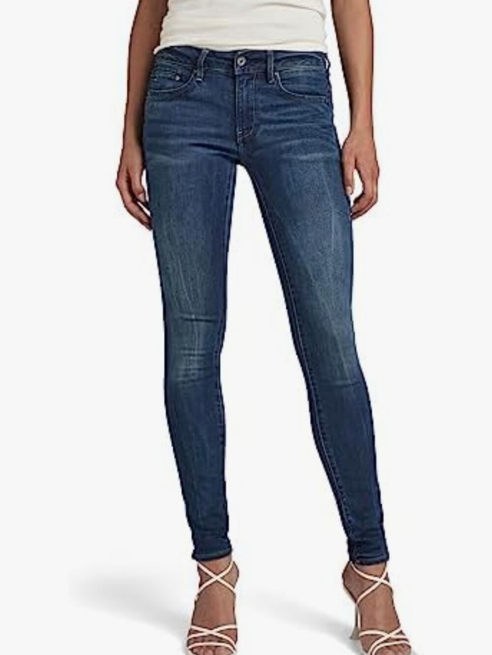 G-Star Dark Blue Skinny Jeans with Zip Back Pockets
